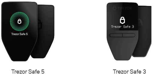 Trezor Safe 5 and Safe 3